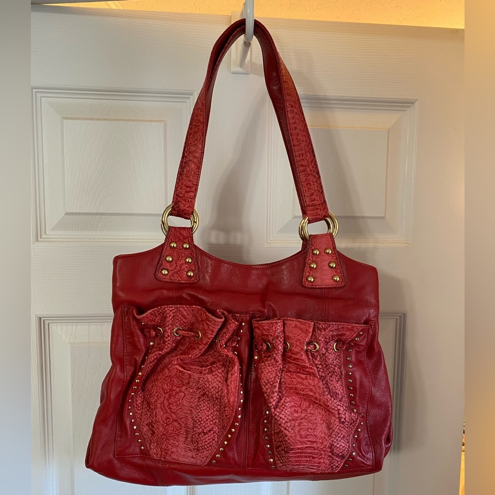 Chi by Falchi red shoulder bag, great condition, includes wallet